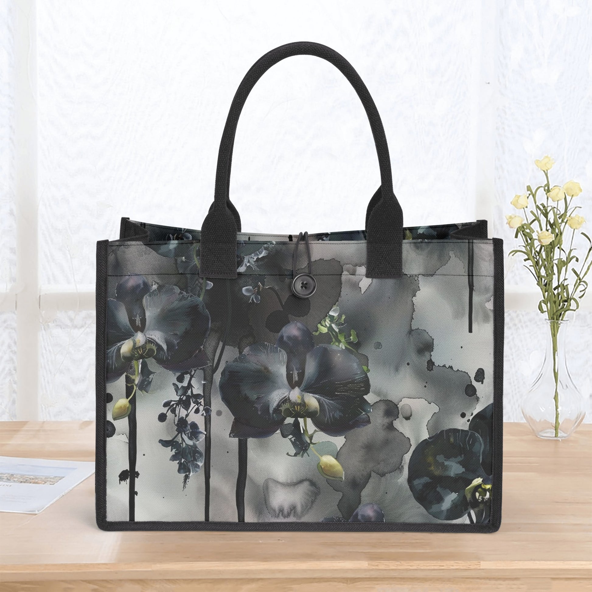 Black Orchid Canvas Shopper Tasche Einkaufstasche JLR Design