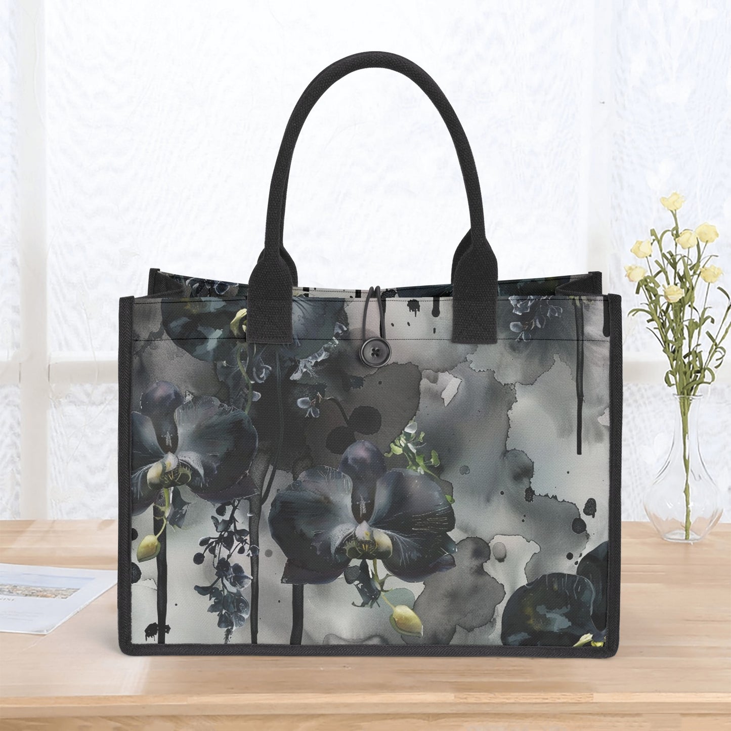 Black Orchid Premium Canvas Shopper Tasche Tragetasche JLR Design