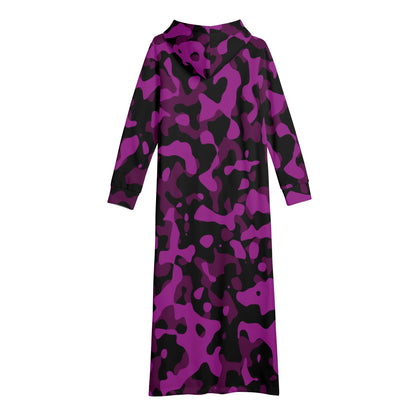 Black Pink Camouflage bequemes leichtes Hoodie Kleid Hoodiekleid JLR Design