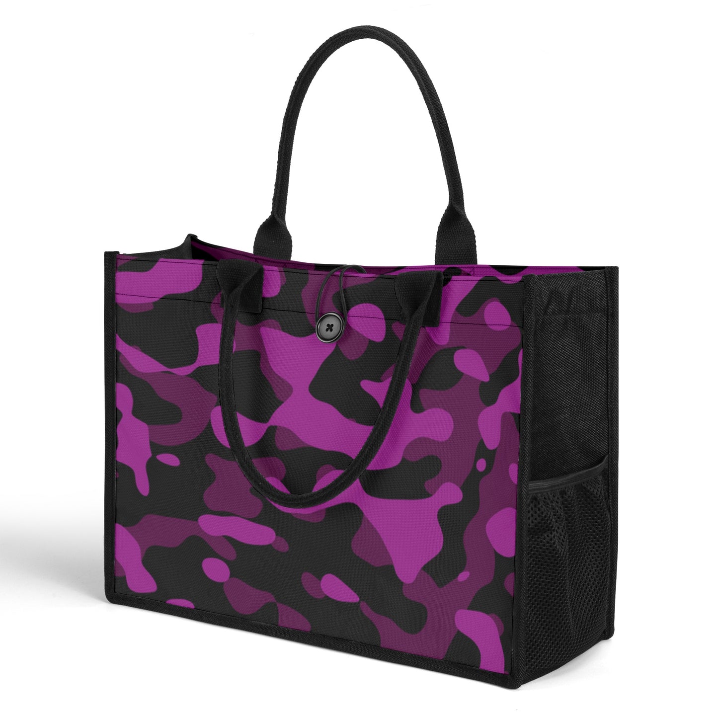 Black Pink Camouflage Canvas Shopper Tasche Einkaufstasche JLR Design