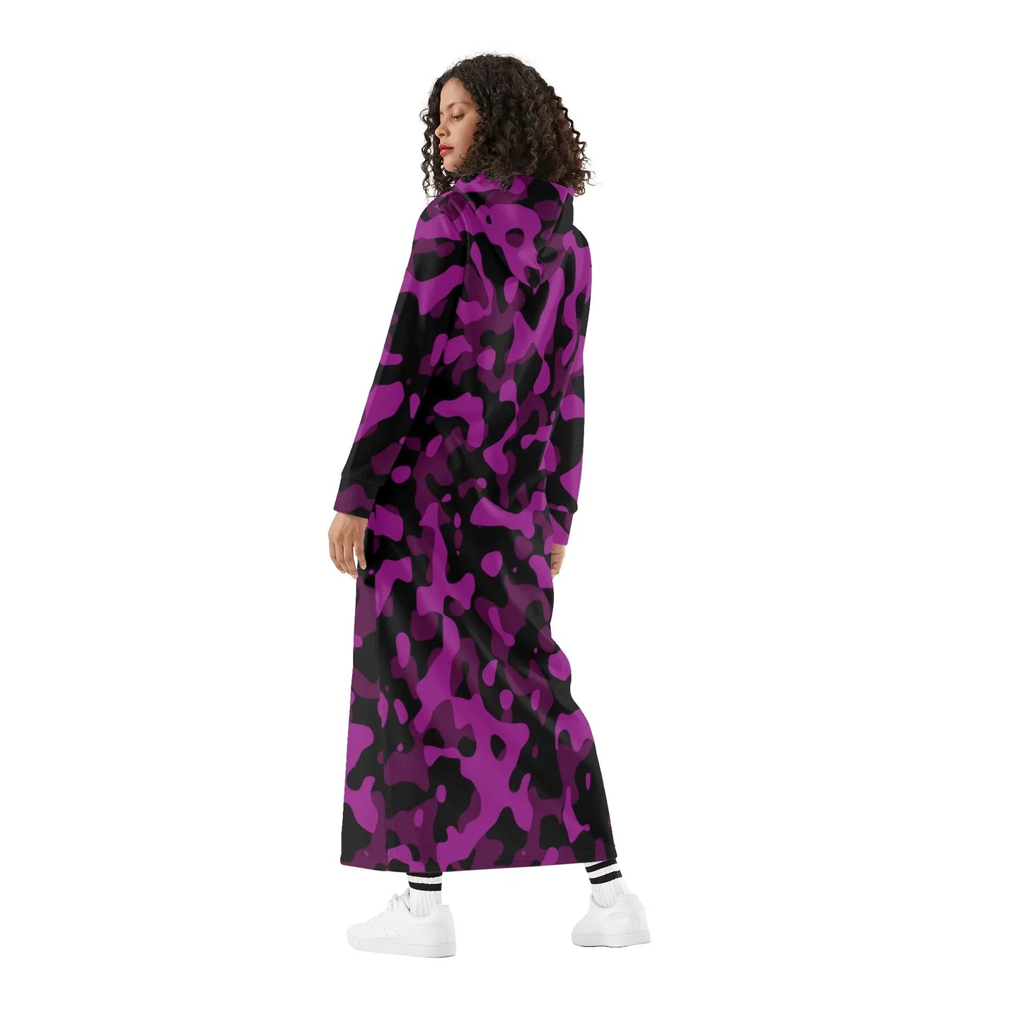 black-pink-camouflage-bequemes-leichtes-hoodie-kleid-hoodiekleid-jlr-design-22755 - JLR Design
