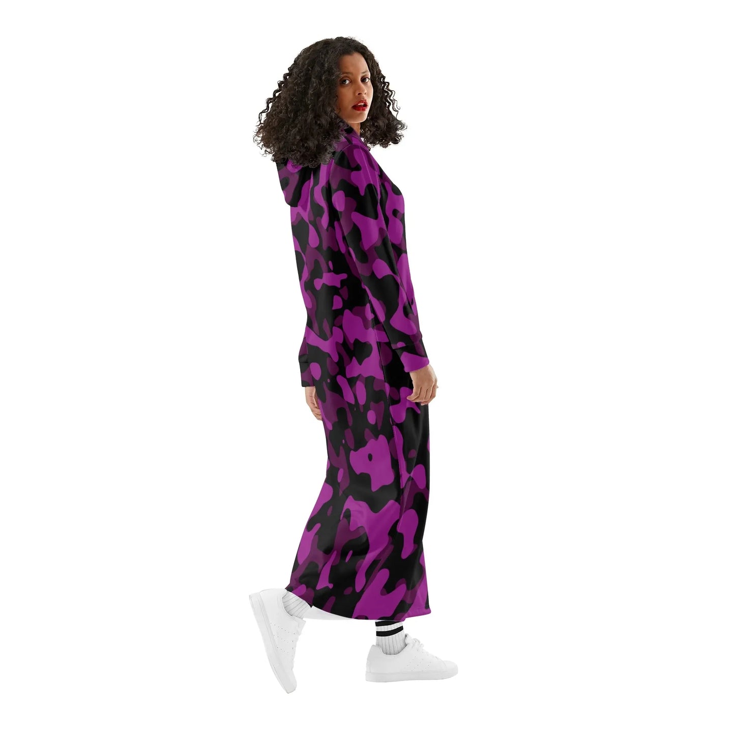 black-pink-camouflage-bequemes-leichtes-hoodie-kleid-hoodiekleid-jlr-design-75760 - JLR Design