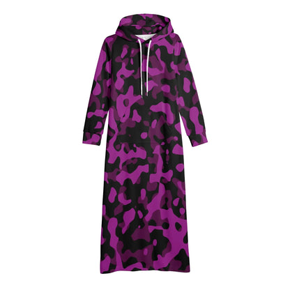 black-pink-camouflage-bequemes-leichtes-hoodie-kleid-hoodiekleid-jlr-design-22054 - JLR Design