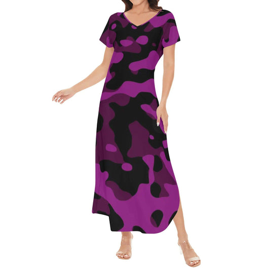 Black Pink Camouflage kurzärmliges drapiertes Kleid drapiertes Kleid 63.99 Black, Camouflage, drapiert, kleid, kurzärmlig, Pink JLR Design