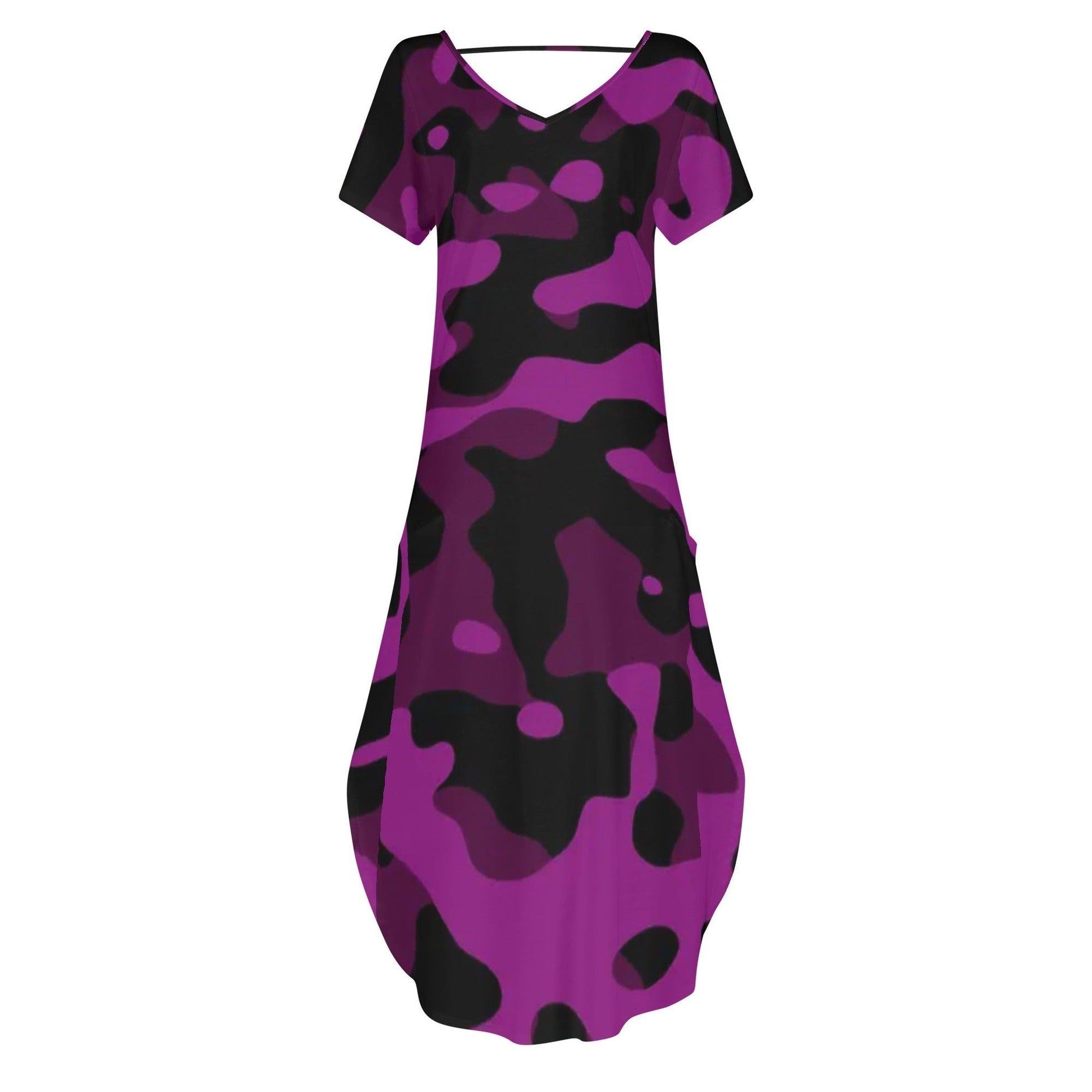 Black Pink Camouflage kurzärmliges drapiertes Kleid drapiertes Kleid 63.99 Black, Camouflage, drapiert, kleid, kurzärmlig, Pink JLR Design