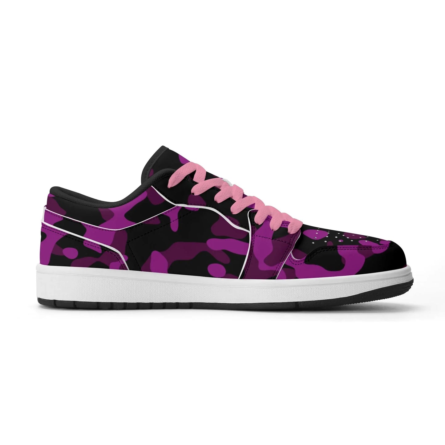 black-pink-camouflage-low-top-leder-sneaker-fur-damen-sneaker-jlr-design-74086 - JLR Design