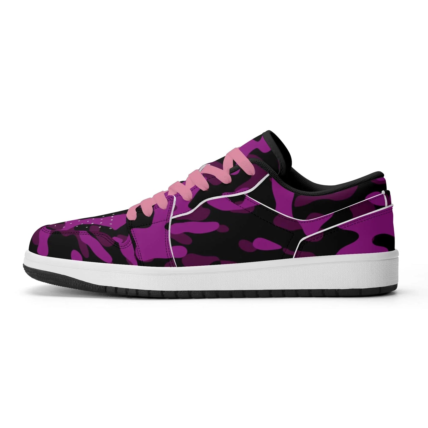 black-pink-camouflage-low-top-leder-sneaker-fur-damen-sneaker-jlr-design-98703 - JLR Design