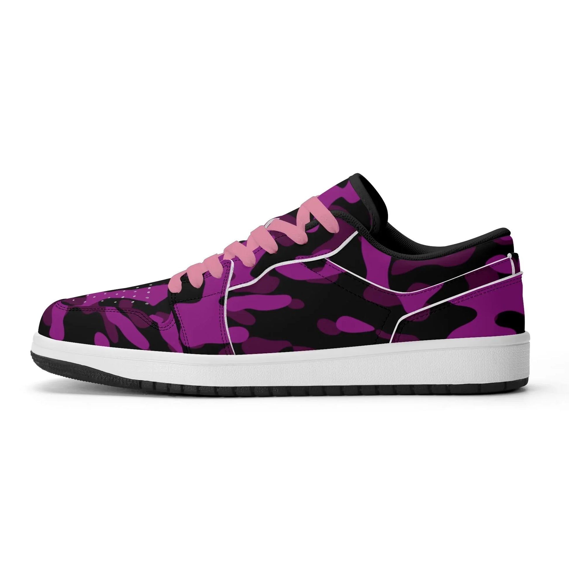 black-pink-camouflage-low-top-leder-sneaker-fur-damen-sneaker-jlr-design-98703 - JLR Design