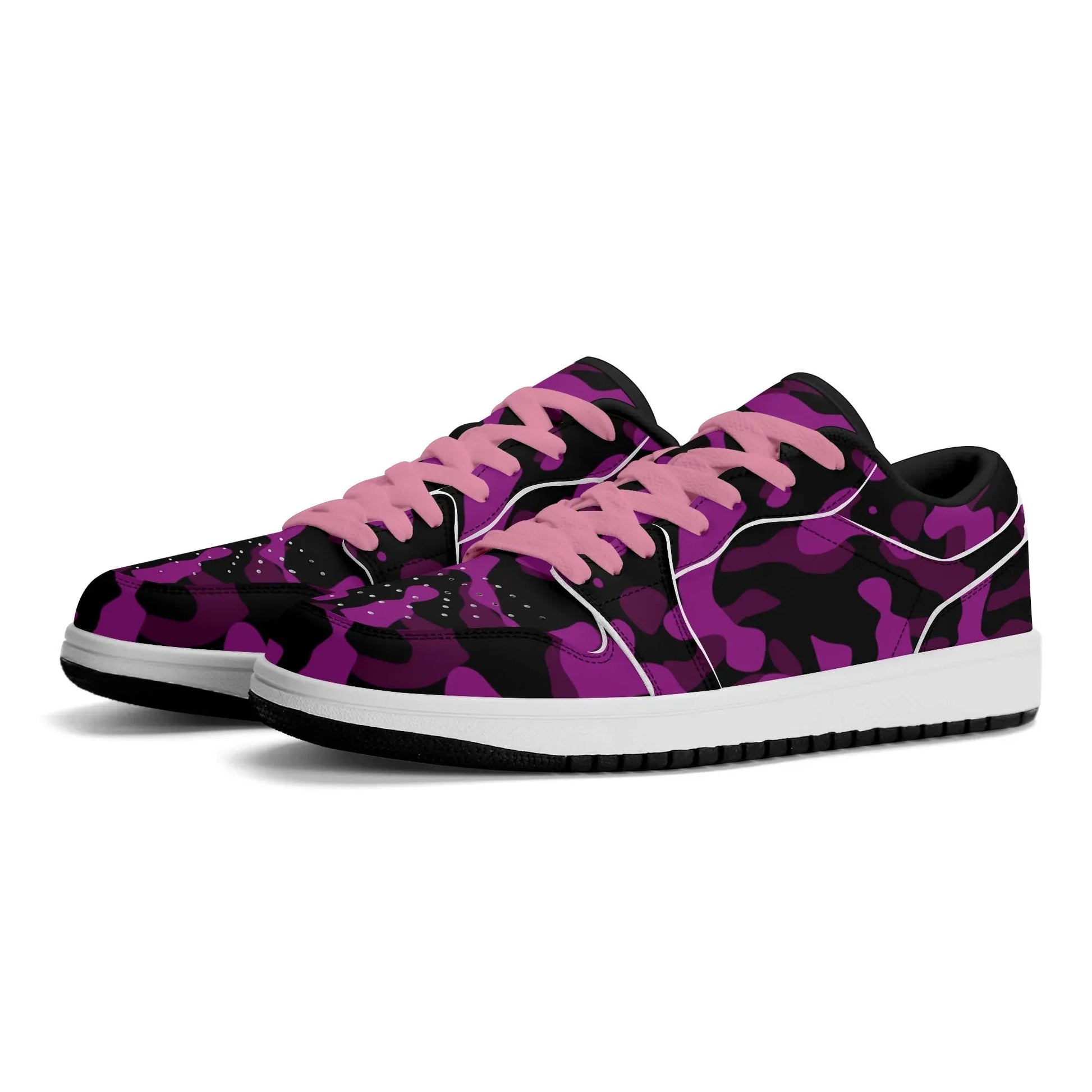 black-pink-camouflage-low-top-leder-sneaker-fur-herren-sneaker-jlr-design-18442 - JLR Design