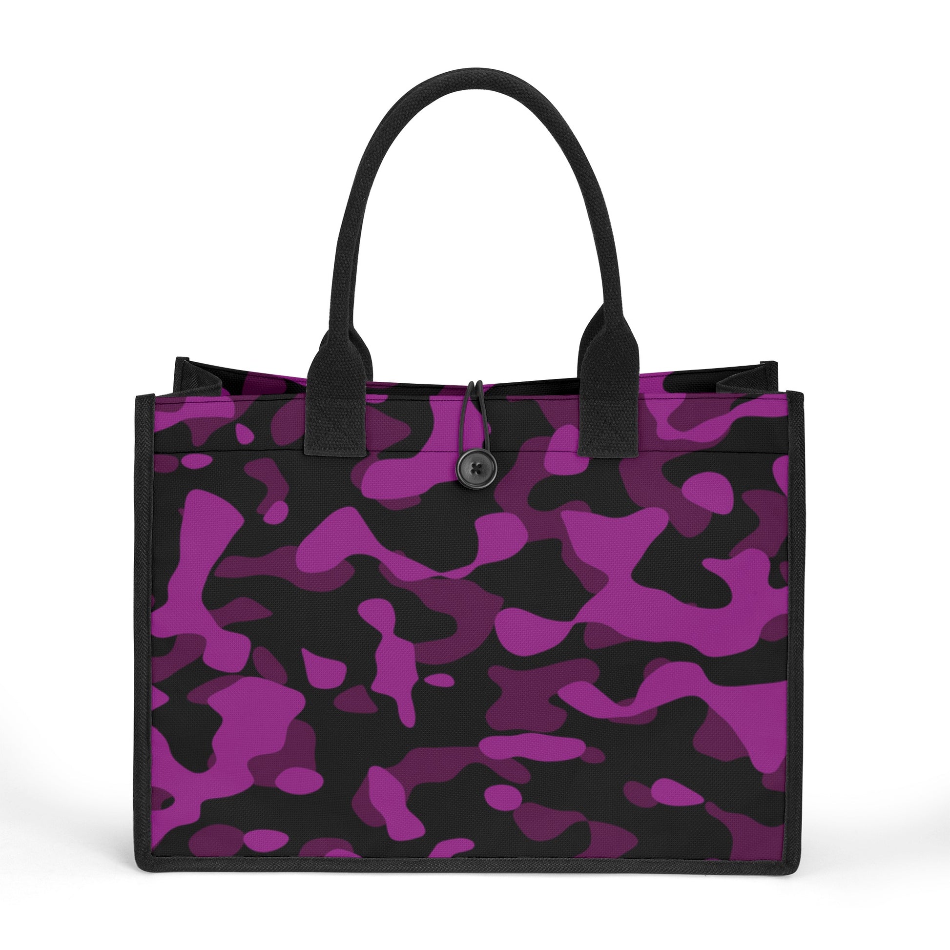 Black Pink Camouflage Premium Canvas Shopper Tasche Einkaufstasche JLR Design