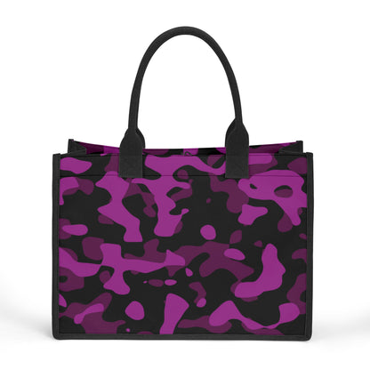 Black Pink Camouflage Premium Canvas Shopper Tasche Einkaufstasche JLR Design