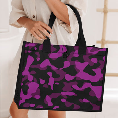 Black Pink Camouflage Premium Canvas Shopper Tasche Einkaufstasche JLR Design