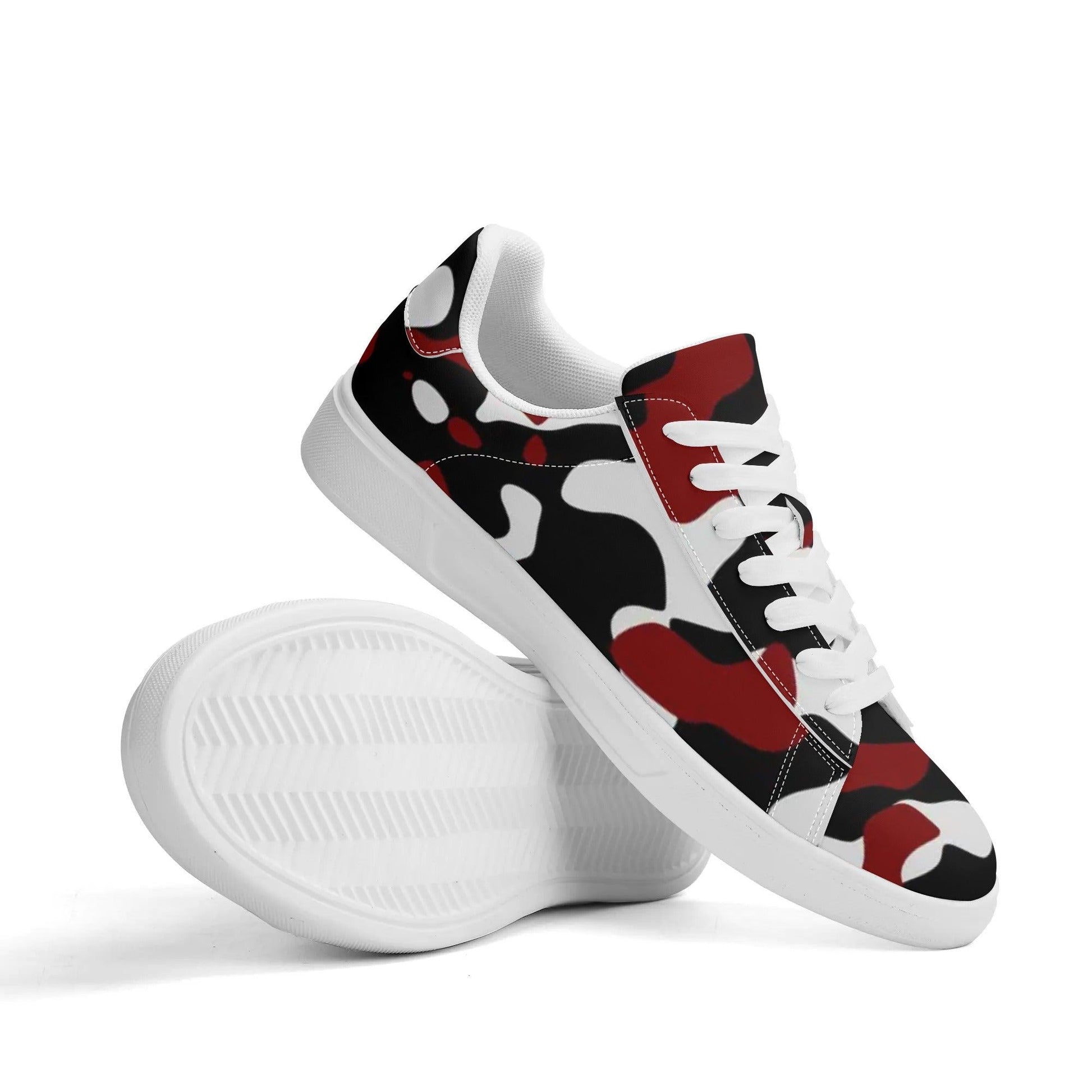 Black Red White Camouflage Low Top Leather Sneaker Low Top Sneaker 83.99 Black, Camouflage, Leather, Low, red, Sneaker, Top JLR Design