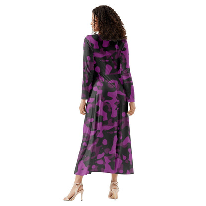 Black Violet Camouflage Long Sleeve Dress Long Sleeve Dress 69.99 Black, Camouflage, Dress, Long, Sleeve, Violet JLR Design