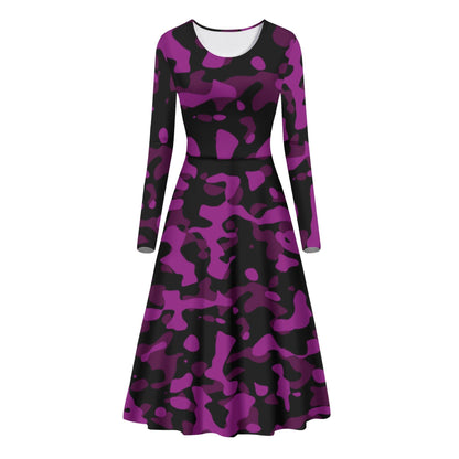 Black Violet Camouflage Long Sleeve Dress Long Sleeve Dress 69.99 Black, Camouflage, Dress, Long, Sleeve, Violet JLR Design