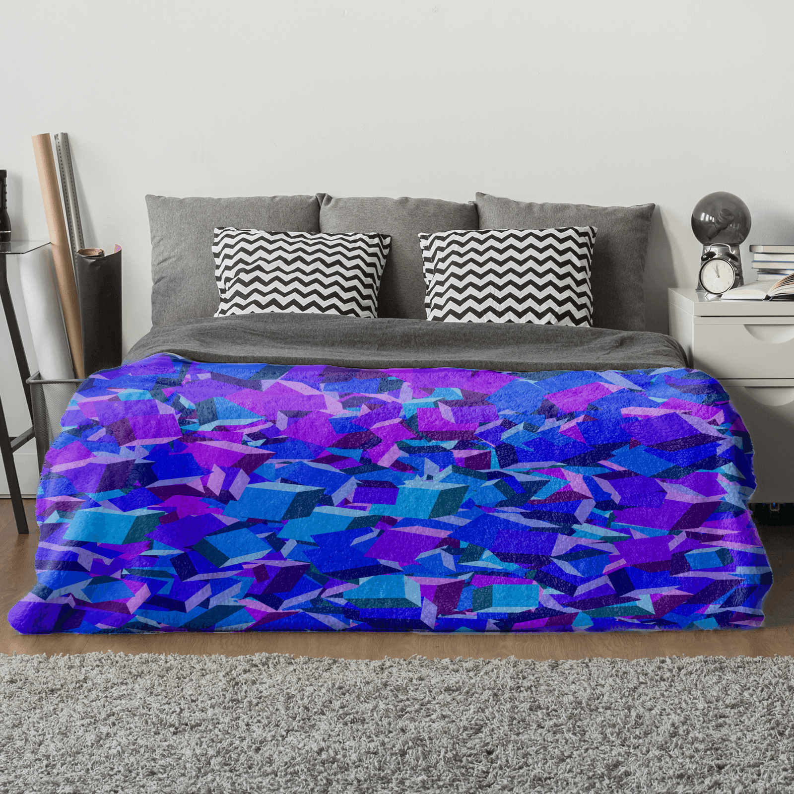 Blau Lila Fleece - Decke -- Blau Lila Fleece - Decke - undefined Blanket Basic | JLR Design