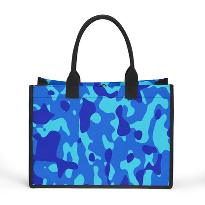 Blaue Camouflage Canvas Shopper Tasche Einkaufstasche JLR Design