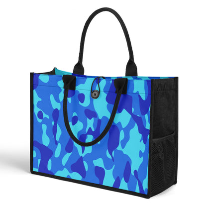 Blaue Camouflage Canvas Shopper Tasche Einkaufstasche JLR Design