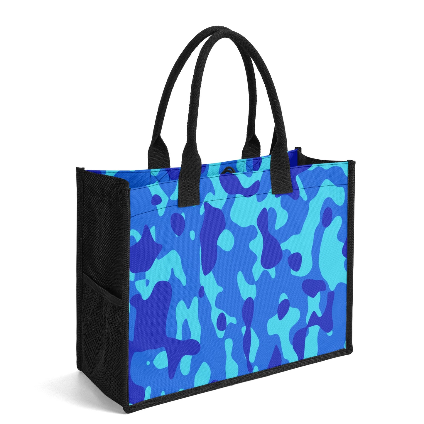 Blaue Camouflage Canvas Shopper Tasche Einkaufstasche JLR Design