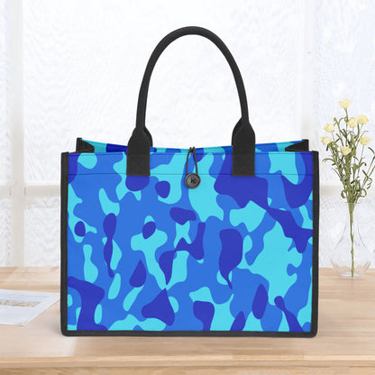 Blaue Camouflage Canvas Shopper Tasche Einkaufstasche JLR Design