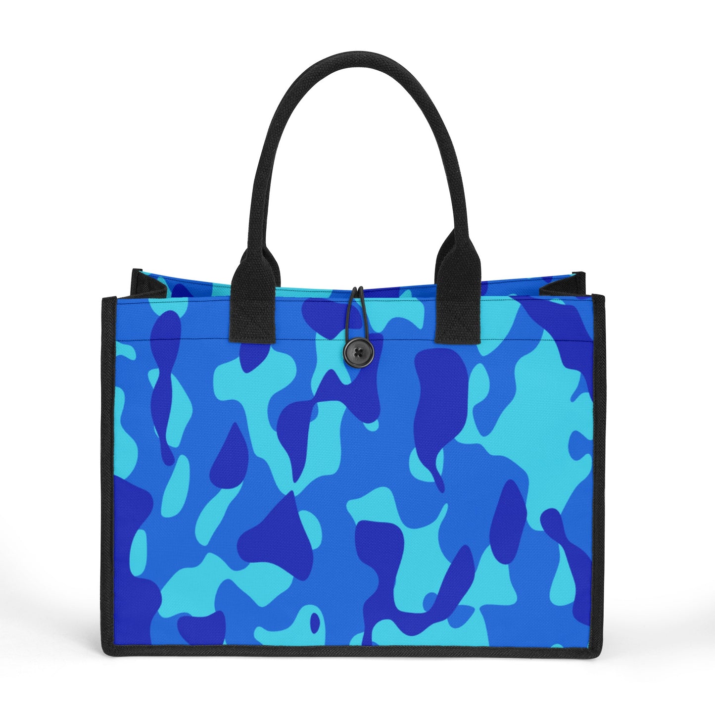 Blaue Camouflage Premium Canvas Shopper Tasche Tragetasche JLR Design