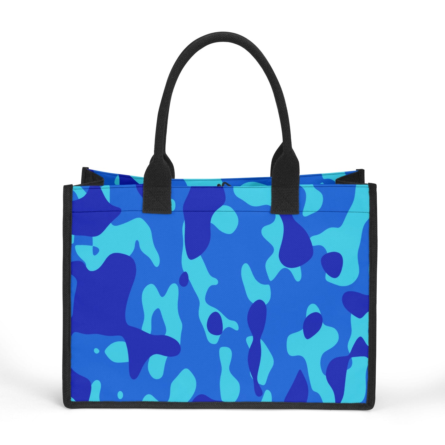 Blaue Camouflage Premium Canvas Shopper Tasche Tragetasche JLR Design