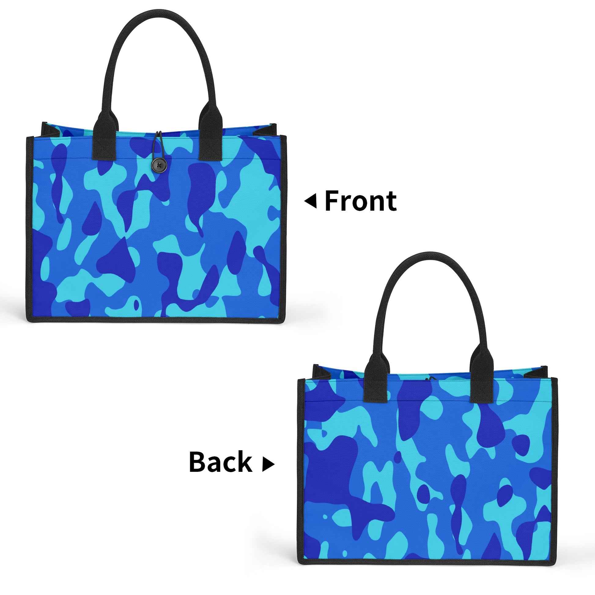 Blaue Camouflage Premium Canvas Shopper Tasche Tragetasche JLR Design