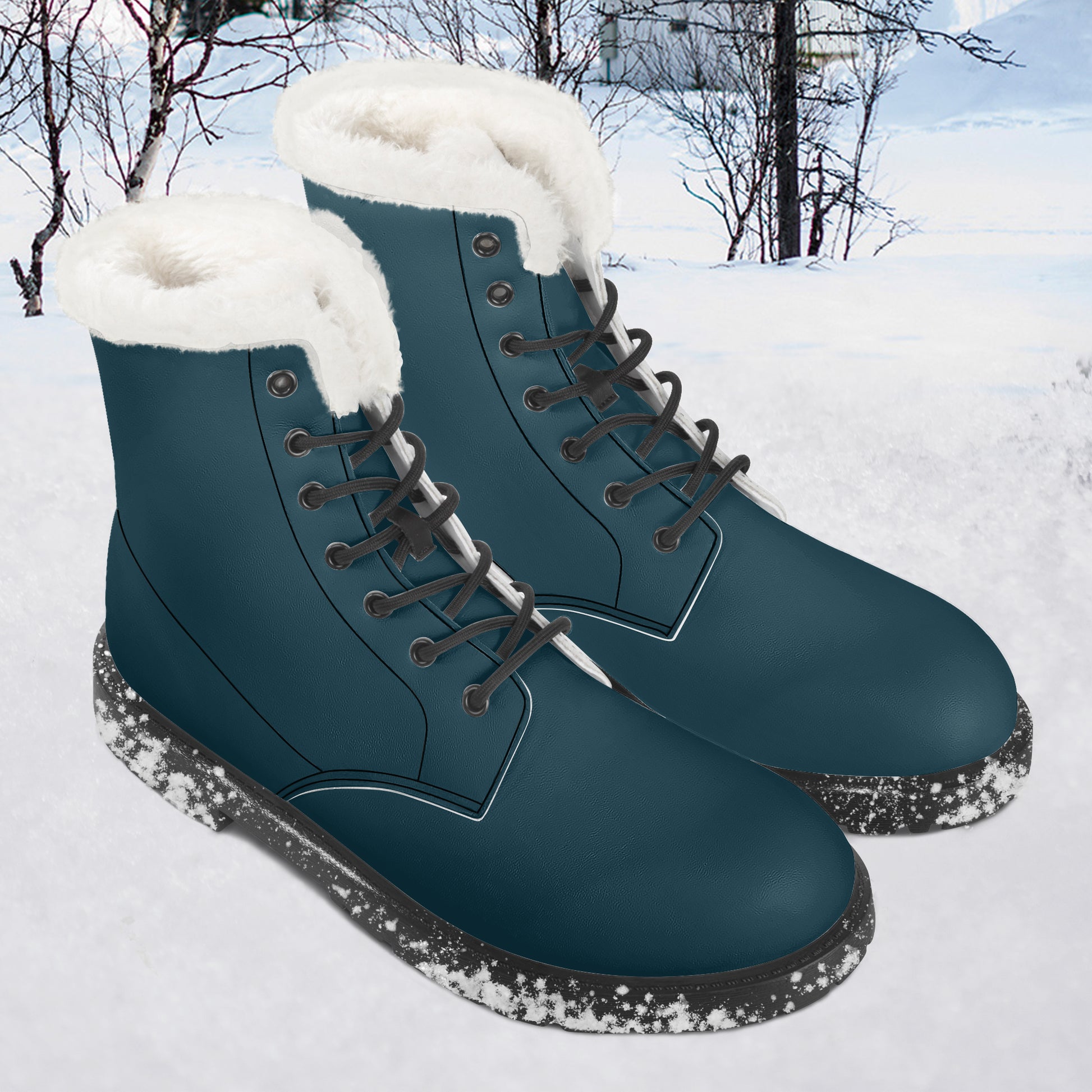 Blauwal Faux Fur Leder Boots Boots JLR Design