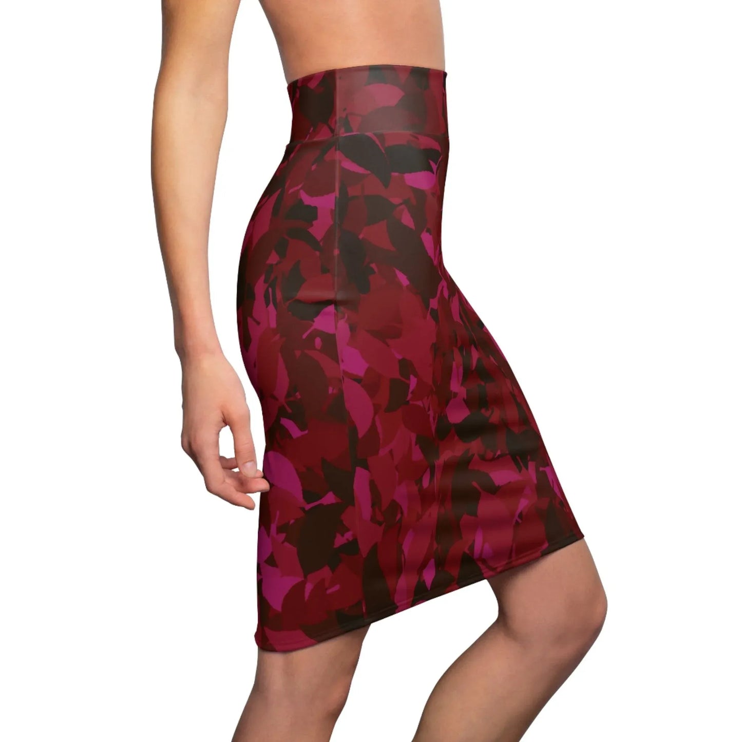 bleistiftrock-mit-rotem-blattmuster-bleistiftrock-jlr-design-31399 - JLR Design