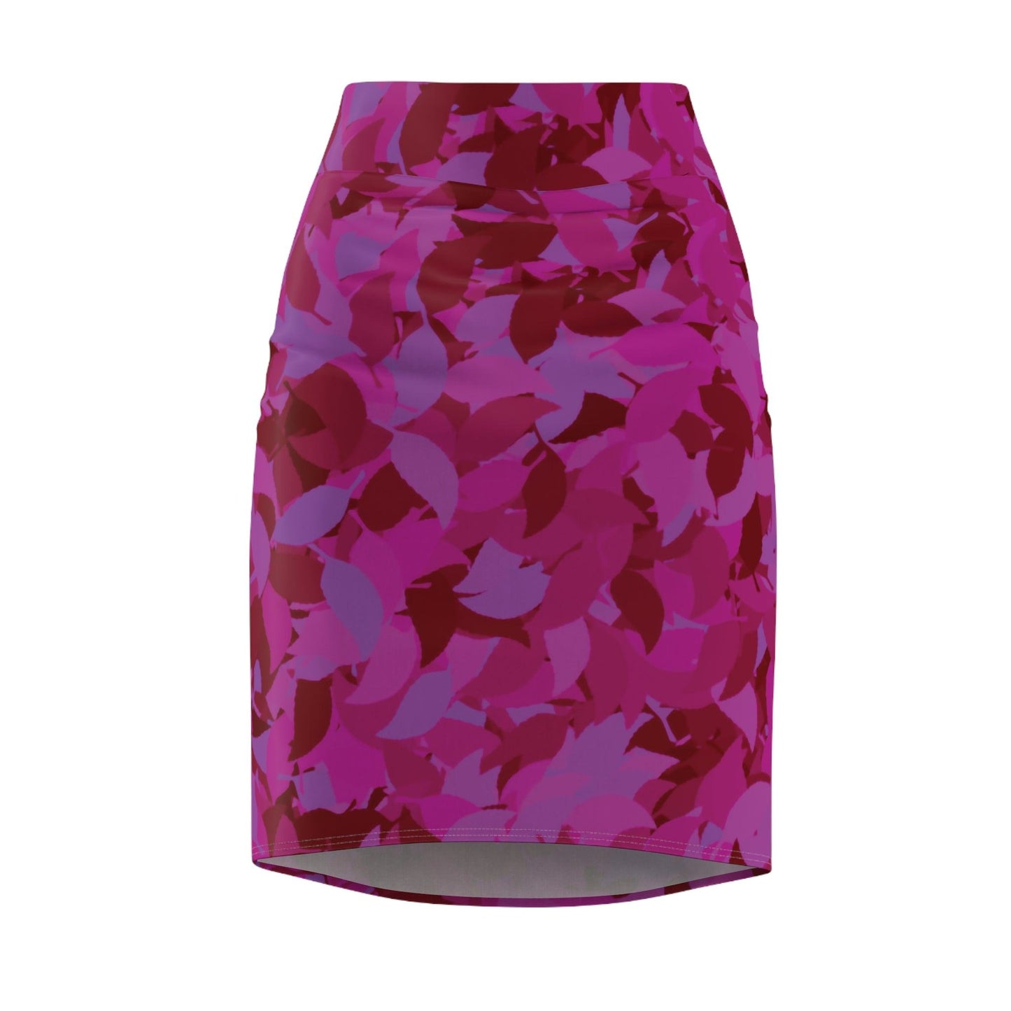 Bleistiftrock mit pinkem Blattmuster Bleistiftrock 74.99 All Over Print, AOP, AOP Clothing, Assembled in the USA, Assembled in USA, Blattmuster, Bleistiftrock, Made in the USA, Made in USA, Skirts & Dresses, Sublimation, Women's Clothing JLR Design