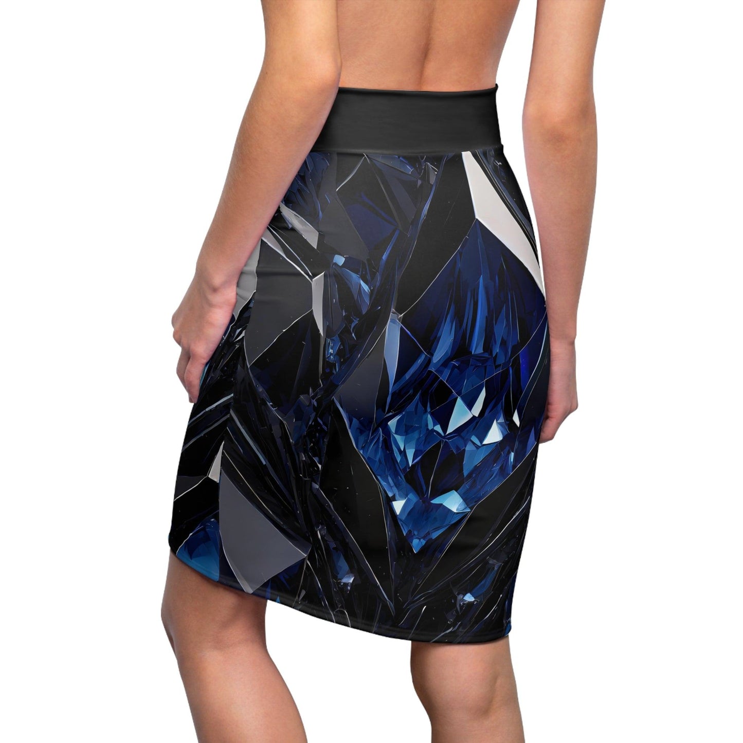 Blue Black Crystal Bleistiftrock Bleistiftrock 74.99 All Over Print, AOP, AOP Clothing, Assembled in the USA, Assembled in USA, Black, Bleistiftrock, Blue, Crystal, Made in the USA, Made in USA, Skirts & Dresses, Sublimation, Women's Clothing JLR Design