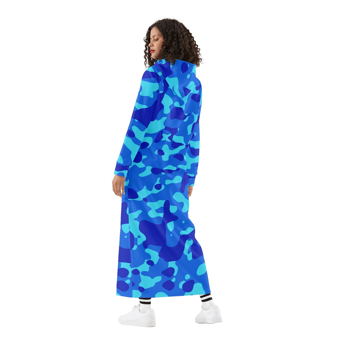 Blue Camouflage bequemes leichtes Hoodie Kleid Hoodiekleid JLR Design