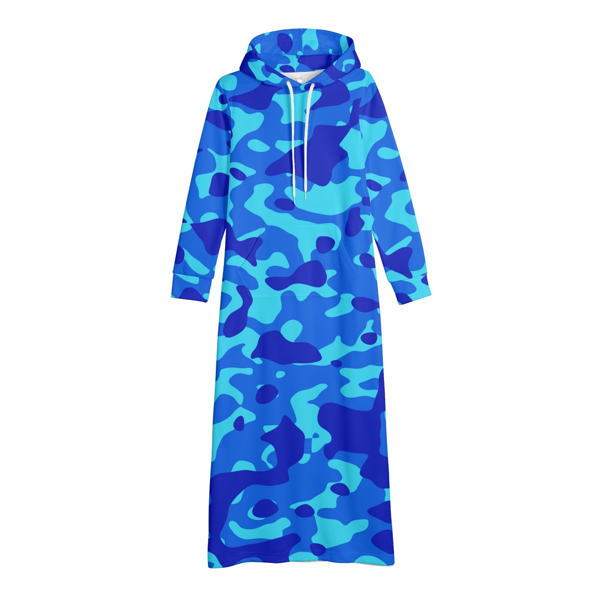 Blue Camouflage bequemes leichtes Hoodie Kleid Hoodiekleid JLR Design