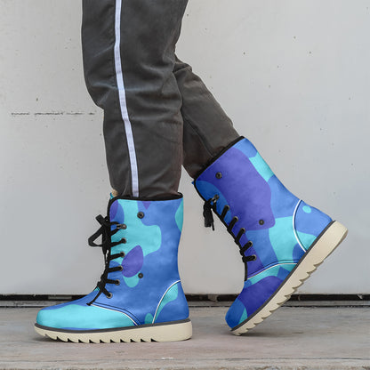 Blue Camouflage Chic Boots mit Plüschfutter Stiefel JLR Design