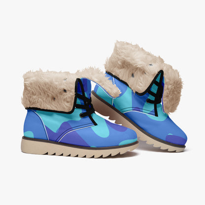 Blue Camouflage Chic Boots mit Plüschfutter Stiefel JLR Design