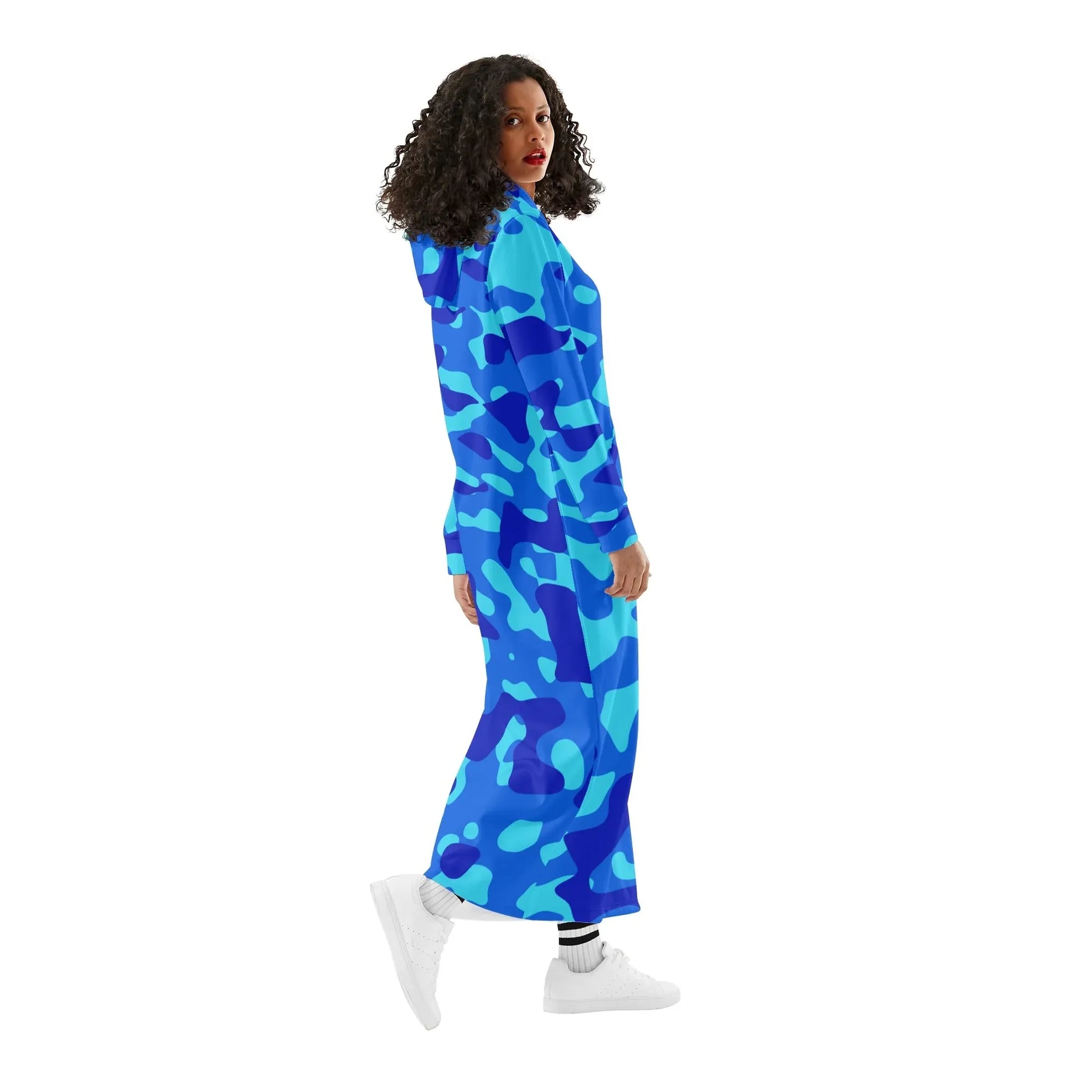 blue-camouflage-bequemes-leichtes-hoodie-kleid-hoodiekleid-jlr-design-49975 - JLR Design