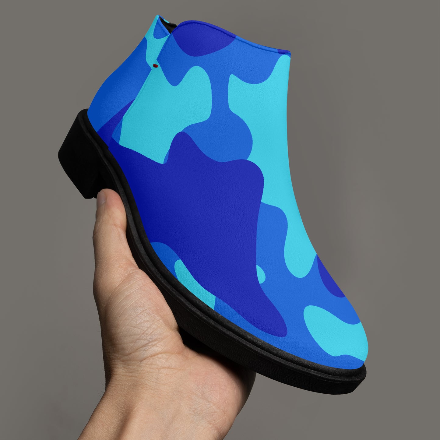 Blue Camouflage elegante Reißverschluss-Stiefeletten Stiefeletten JLR Design