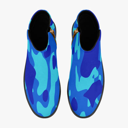 Blue Camouflage elegante Reißverschluss-Stiefeletten Stiefeletten JLR Design