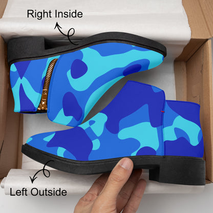Blue Camouflage elegante Reißverschluss-Stiefeletten Stiefeletten JLR Design