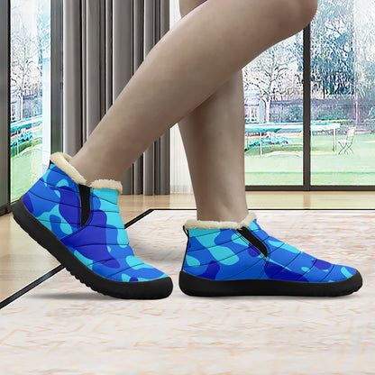 Blue Camouflage Faux Fur Slipper Slipper JLR Design