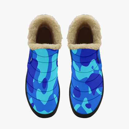 Blue Camouflage Faux Fur Slipper Slipper JLR Design