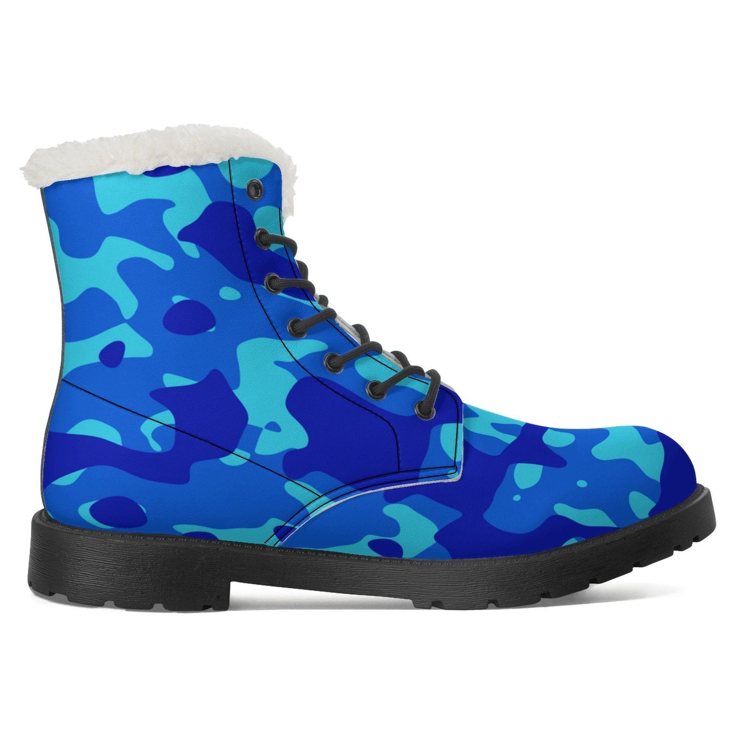 Blue Camouflage Faux Fur Stiefel für Damen Lederstiefel 92.99 Blue, Camouflage, Damen, Faux, Fur, Lederstiefel JLR Design