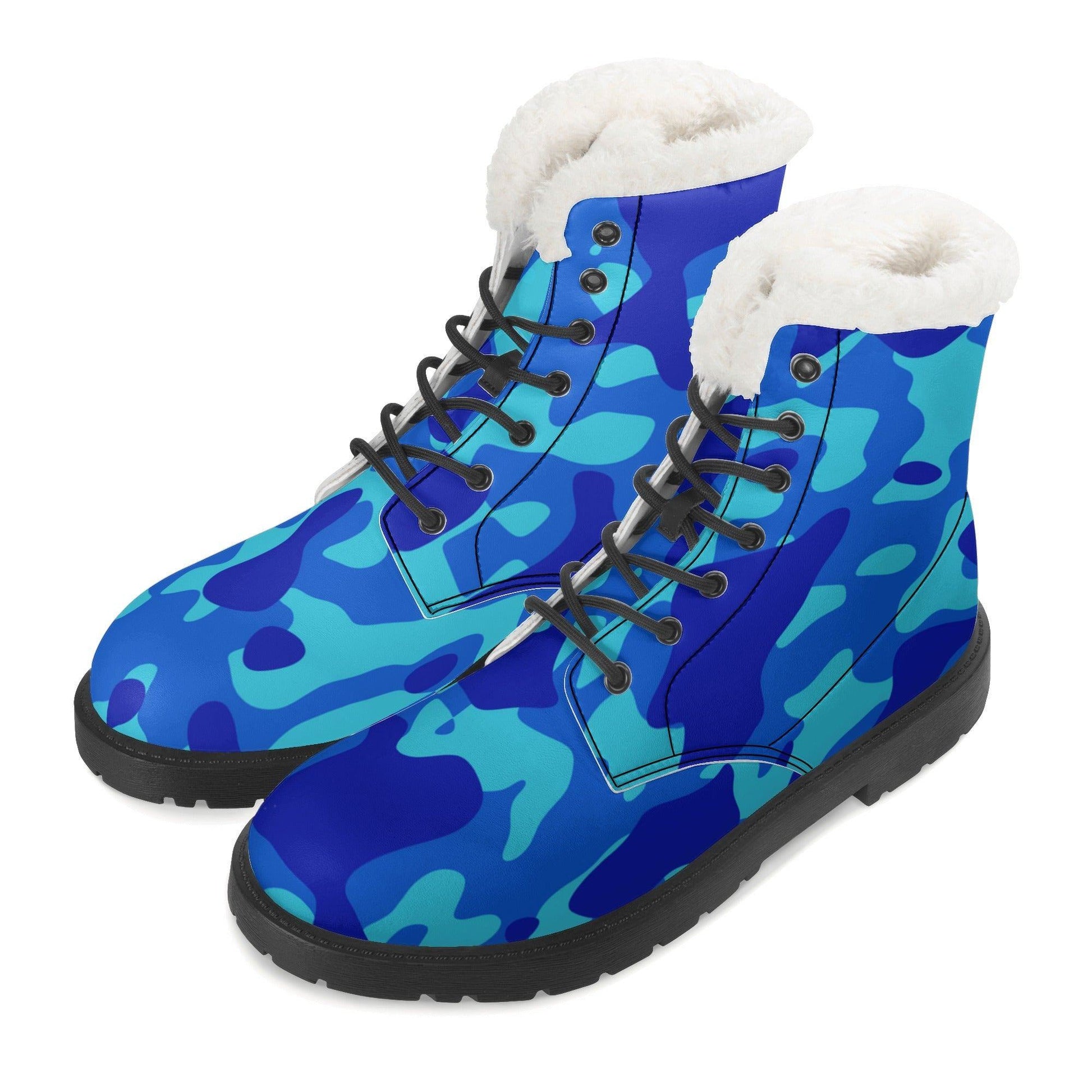 Blue Camouflage Faux Fur Stiefel für Herren Lederstiefel 92.99 Blue, Camouflage, Faux, Fur, Herren, Lederstiefel JLR Design