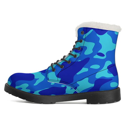 Blue Camouflage Faux Fur Stiefel für Herren Lederstiefel 92.99 Blue, Camouflage, Faux, Fur, Herren, Lederstiefel JLR Design