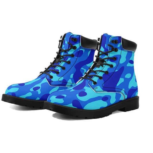 Blue Camouflage Ganzjahres Stiefel für Damen Lederstiefel 82.99 Blue, Camouflage, Damen, Ganzjahres, Lederstiefel JLR Design