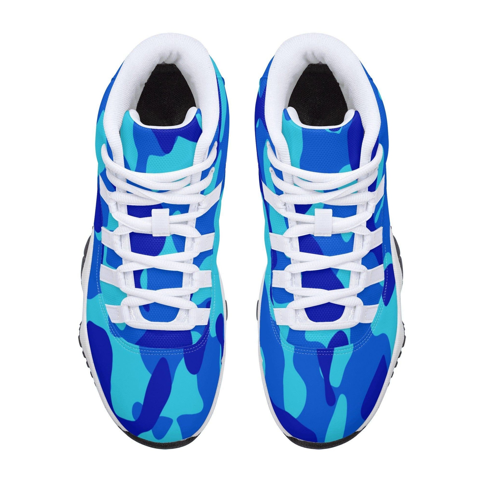 Blue Camouflage High Top Damen Sneaker -- Blue Camouflage High Top Damen Sneaker - undefined Sneaker | JLR Design