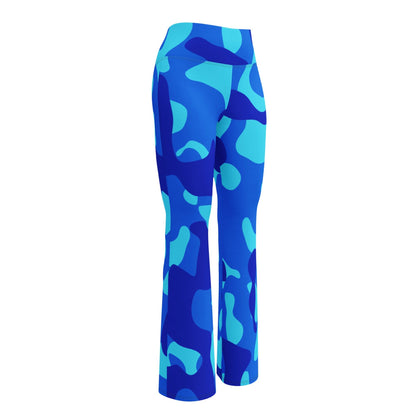 Blue Camouflage High Waist Flare Leggings Flare Leggings 69.99 Blue, Camouflage, Flare, High, Leggings, Waist JLR Design