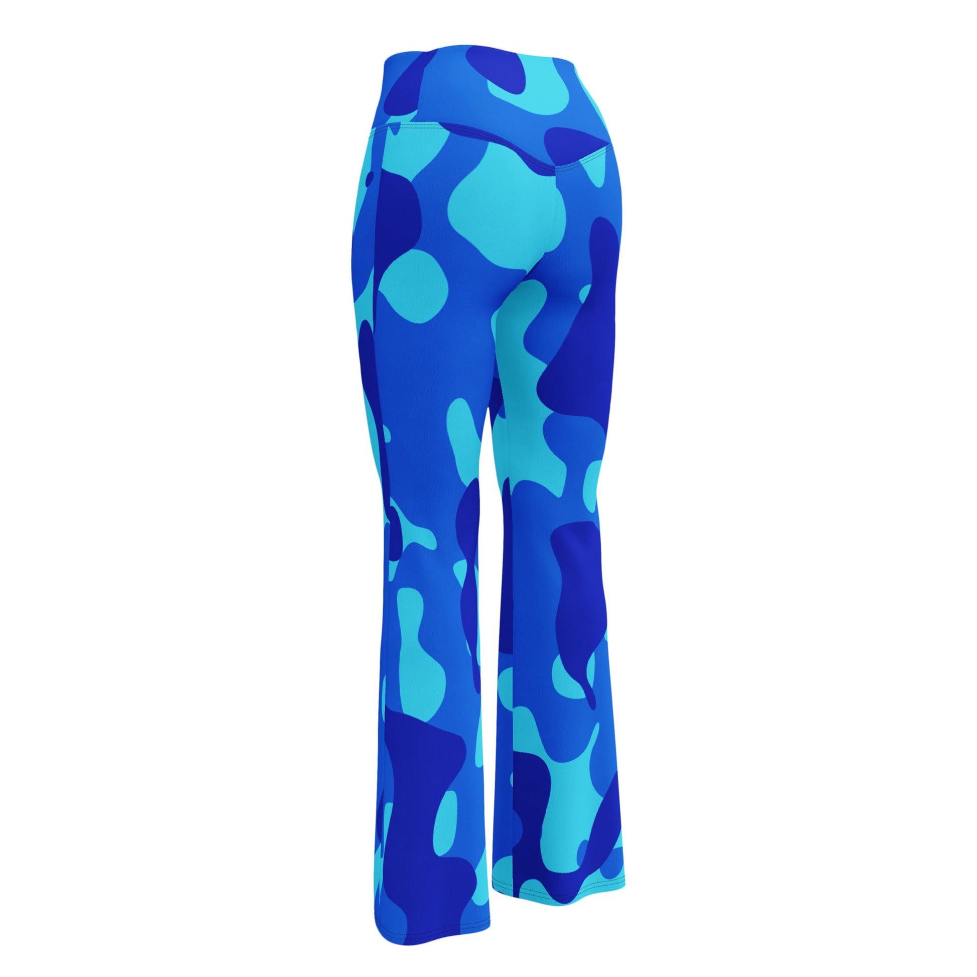 Blue Camouflage High Waist Flare Leggings Flare Leggings 69.99 Blue, Camouflage, Flare, High, Leggings, Waist JLR Design