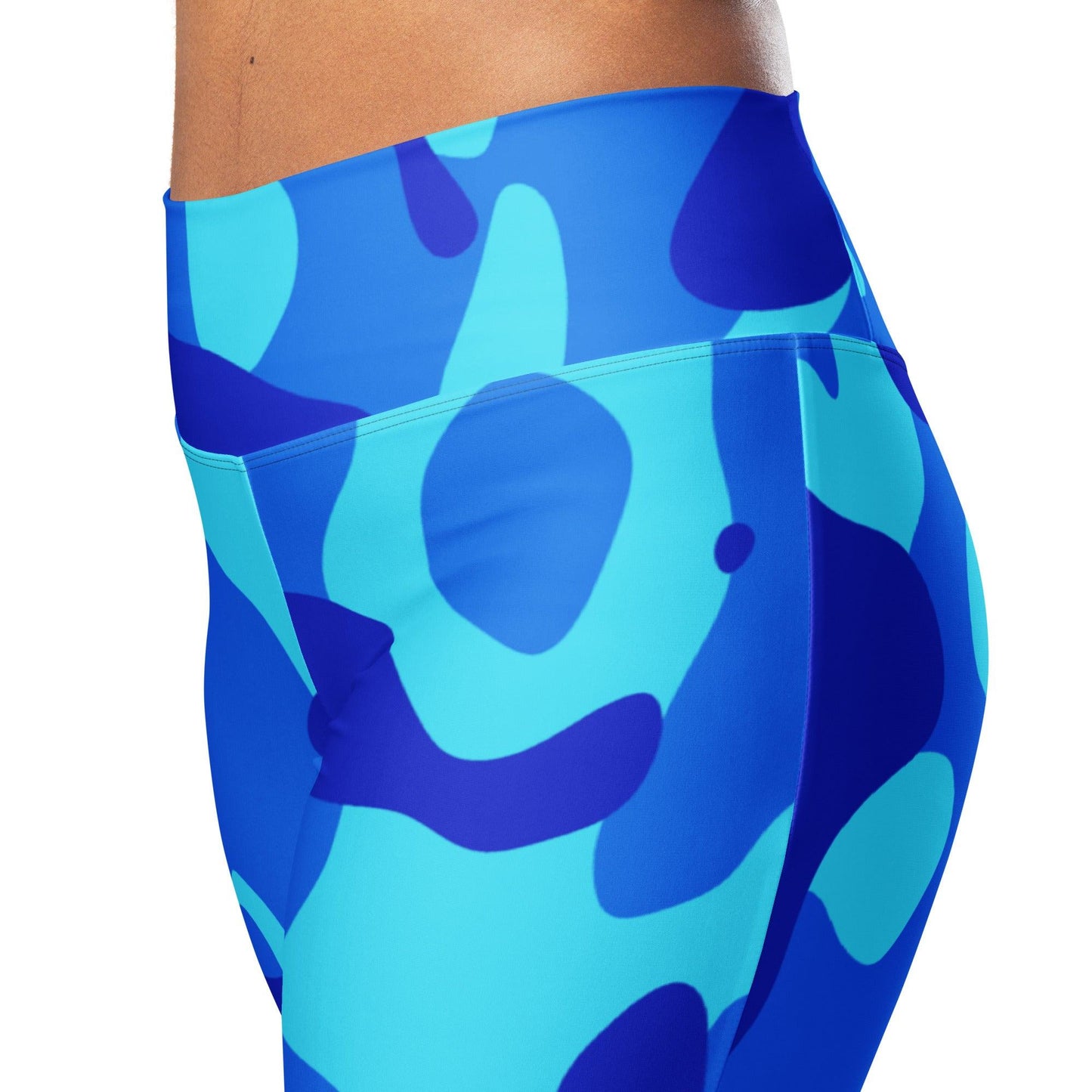 Blue Camouflage High Waist Flare Leggings Flare Leggings 69.99 Blue, Camouflage, Flare, High, Leggings, Waist JLR Design