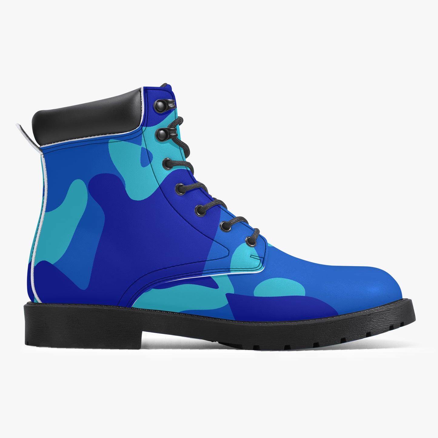 Blue Camouflage Leder Boots | Stylische und Warme Winterstiefel Boots JLR Design